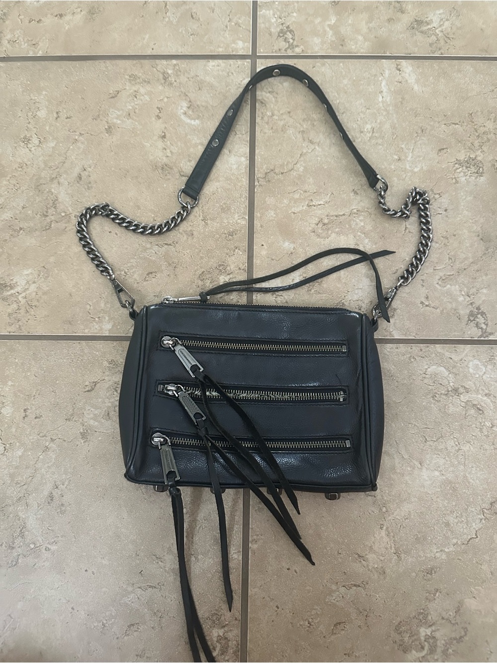 BLACK REBECCA MINKOFF MINI 5 CROSSBODY
